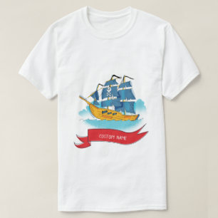 Camiseta Texto de Personalizado de Barco pirata de Personal