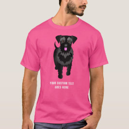 Camiseta Texto de Personalizado de Schnauzer negro