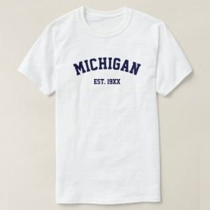 Camiseta TEXTO de PixDezines MICHIGAN/DIY+AZUL DE
