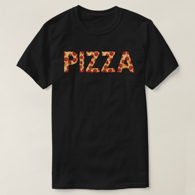 Camiseta Texto de PIZZA (Diseño del anverso)