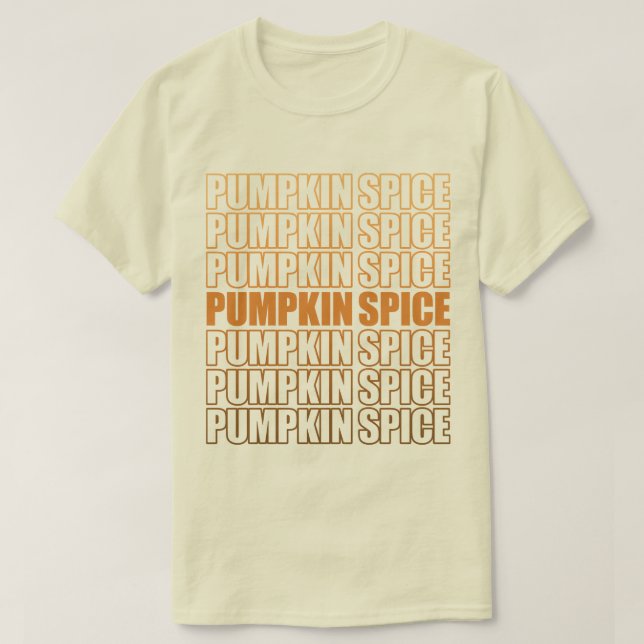 Camiseta Texto de repetición de picadura de calabaza (Diseño del anverso)