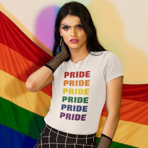 Camiseta Texto de repetición del Personalizable del Orgullo