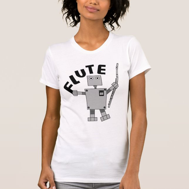 Camiseta Texto de robot de flauta (Anverso)