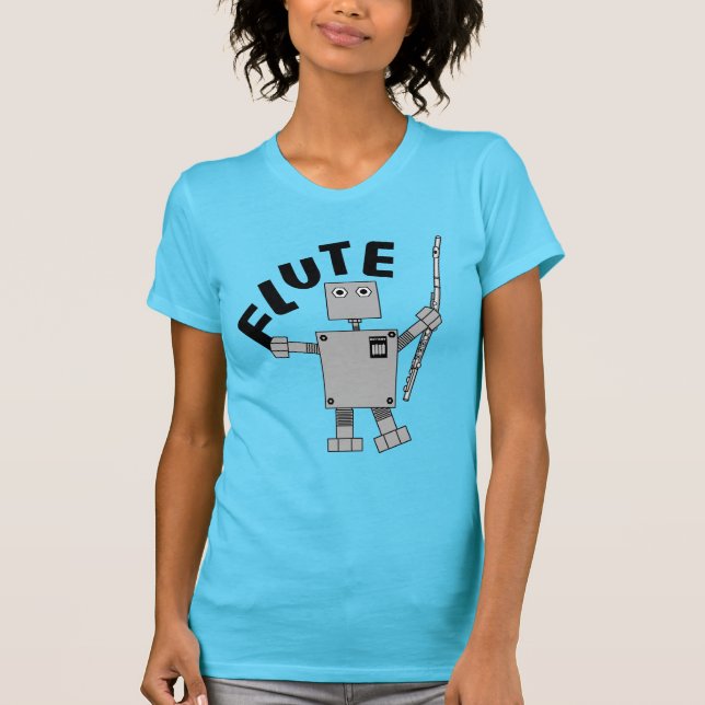 Camiseta Texto de robot de flauta (Anverso)