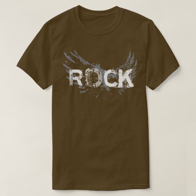 Camiseta Texto de rock con alas (Diseño del anverso)