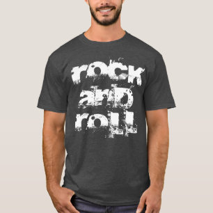 Camiseta texto de rock y roll en negrita
