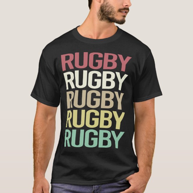 Camiseta Texto de Rugby Colorido (Anverso)
