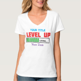 Camiseta texto de subir de nivel con progreso de carga verd