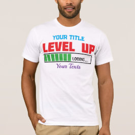 Camiseta texto de subir de nivel con progreso de carga verd