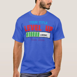 Camiseta texto de subir de nivel con progreso de carga verd