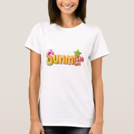 Camiseta Texto de verano colorido con estrella
