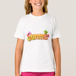 Camiseta Texto de verano colorido con estrella