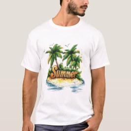 Camiseta Texto de verano - Isla de verano tropical