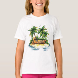 Camiseta Texto de verano - Isla de verano tropical