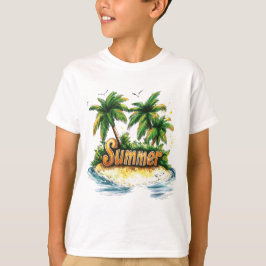 Camiseta Texto de verano - Isla de verano tropical