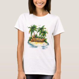 Camiseta Texto de verano - Isla de verano tropical