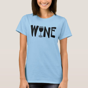 Camiseta Texto de vidrio de vino