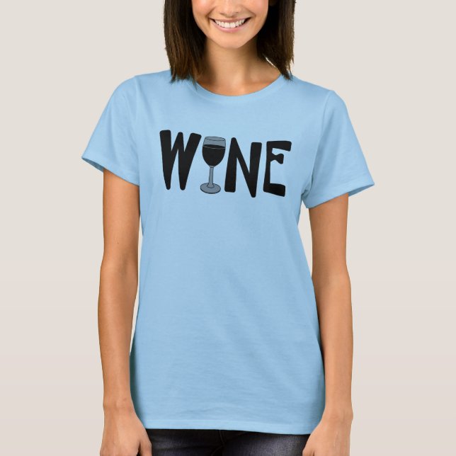 Camiseta Texto de vidrio de vino (Anverso)