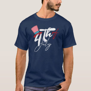 Camiseta Texto del 4 de julio y un diseño patriótico Gorra