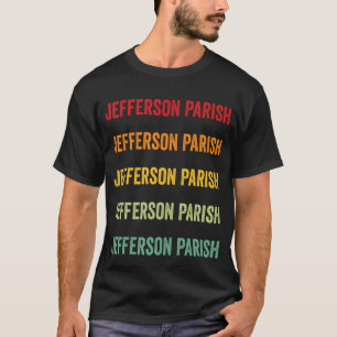 Camiseta Texto del Arcoíris del Condado de Jefferson Parish
