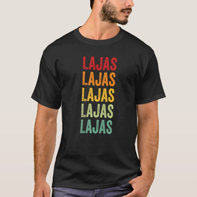 Camiseta Texto del arcoiris del condado de Lajas Puerto Ric (Anverso)