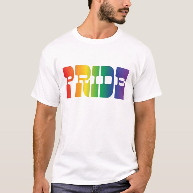 Camiseta Texto del arcoiris del Orgullo Gay (Anverso)