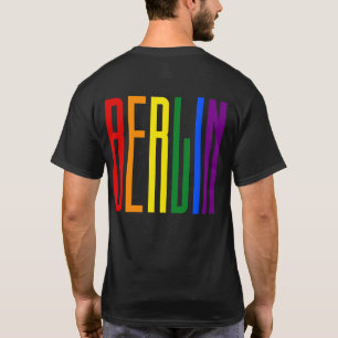 Camiseta Texto del arcoiris LGBT Orgullo gay de Berlín LGB