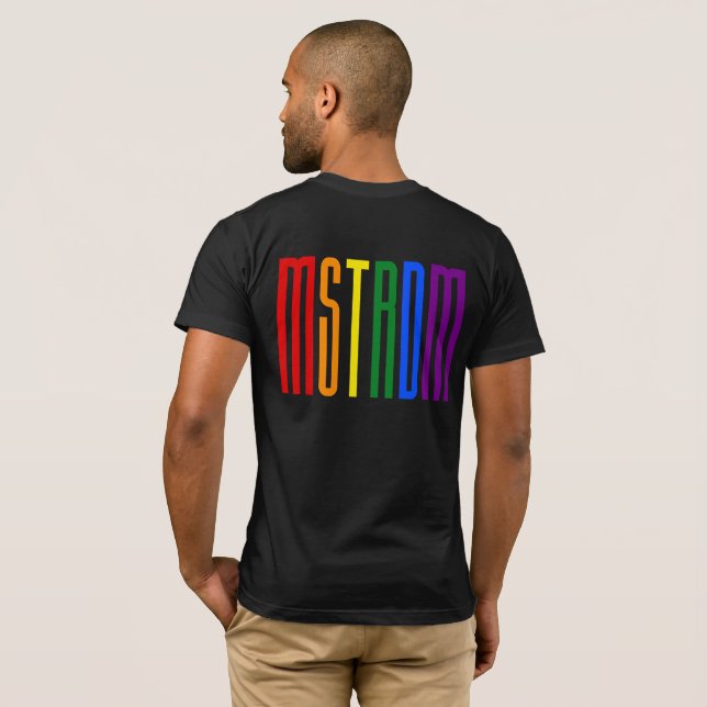 Camiseta Texto del arcoiris LGBTQ Ámsterdam Orgullo gay LGB (Reverso completo)
