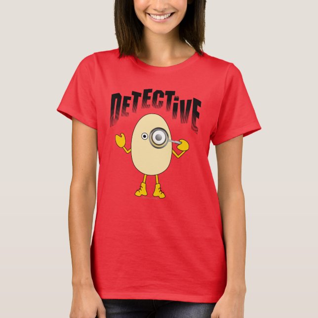 Camiseta Texto del detective Egghead (Anverso)