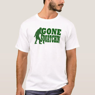 Camiseta Texto del eslogan verde fuera de squatchin
