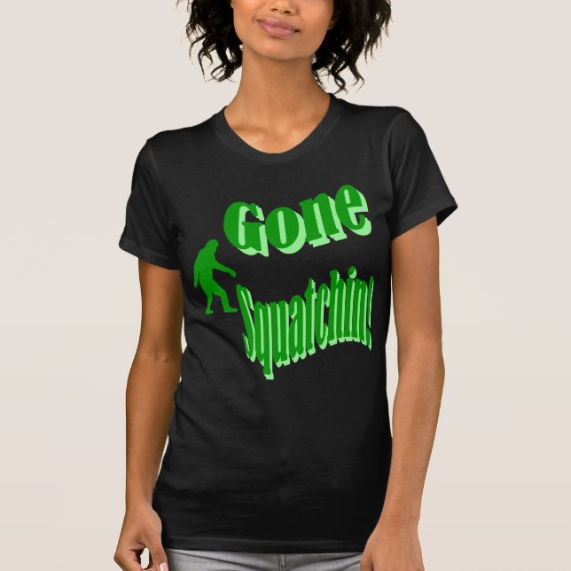 Camiseta Texto del eslogan verde fuera de squatchin (Anverso)
