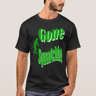 Camiseta Texto del eslogan verde fuera de squatchin