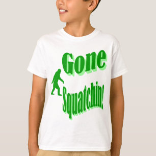 Camiseta Texto del eslogan verde fuera de squatchin