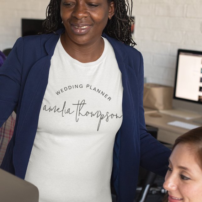Camiseta Texto del guión del planificador de casamiento Cua (Subido por el creador)