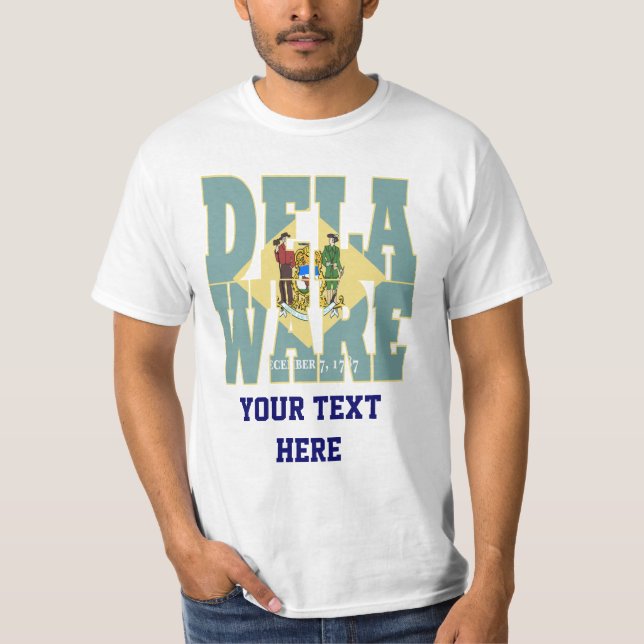 Camiseta Texto del indicador de estado Delaware (Anverso)
