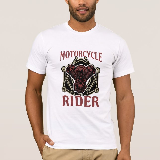 Camiseta Texto del motor de motociclismo de motocicleta (Anverso)