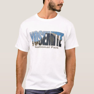 Camiseta Texto del parque nacional de Yosemite con la media