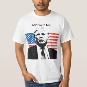 Camiseta Texto del personalizado de la bandera americana de
