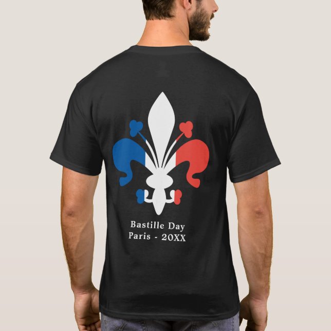 Camiseta Texto del personalizado de París Francia 14 (Reverso)
