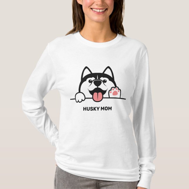 Camiseta Texto del personalizado del Husky Siberiano (Anverso)