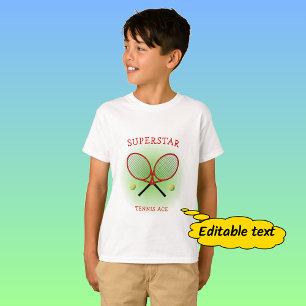 Camiseta Texto del personalizado rojo de tenis