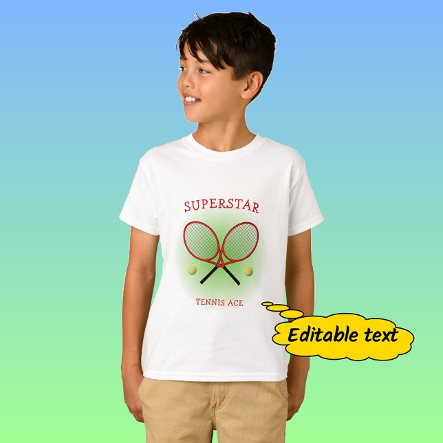 Camiseta Texto del personalizado rojo de tenis (Subido por el creador)