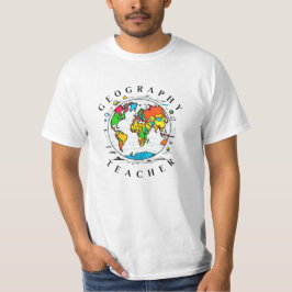 Camiseta Texto del profesor de geografía con gráfico de glo