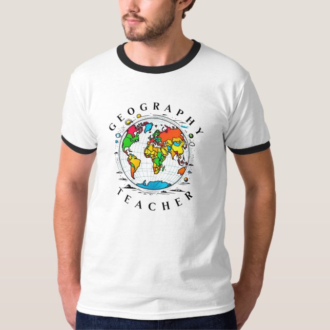 Camiseta Texto del profesor de geografía con gráfico de glo (Anverso)