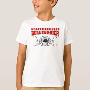 Camiseta Texto del rojo del COA de Staffordshire bull