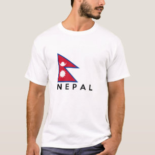 Camiseta texto del símbolo de la bandera de país nepal