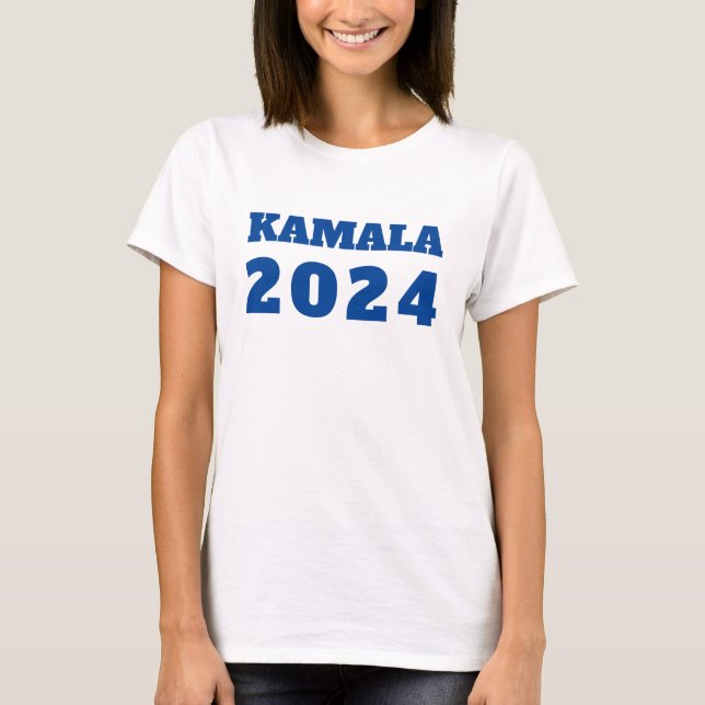Camiseta texto demócrata azul de KAMALA 2024 (Anverso)