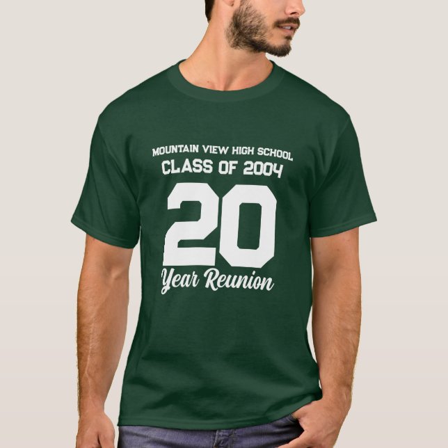 Camiseta Texto deportivo blanco de reunión de escuela secun (Anverso)