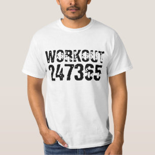Camiseta Texto desgastado y raspado Workout 247365 negro