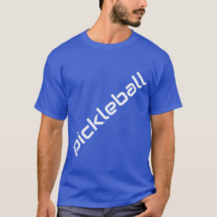 Camiseta Texto Diagonal De PICKLEBALL Blanco Sobre El Azul